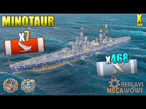 Cruiser Minotaur 7 Kills 170K Damage | World of Warships