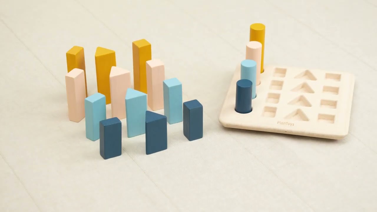 Plantoys Geometrisches Steckspiel aus Holz blau/ocker ab 2 Jahren online  kaufen