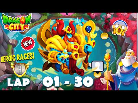 Dragon City: High Valentinus Dragon | Heroic Race LAP 1 - 30 COMPLETED 😱