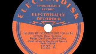 Peter De Rose Orchestra - I'm Sure of Everything But You - 1932