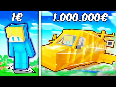 Insane Minecraft Plane Build: 1€ vs 1,000,000€!