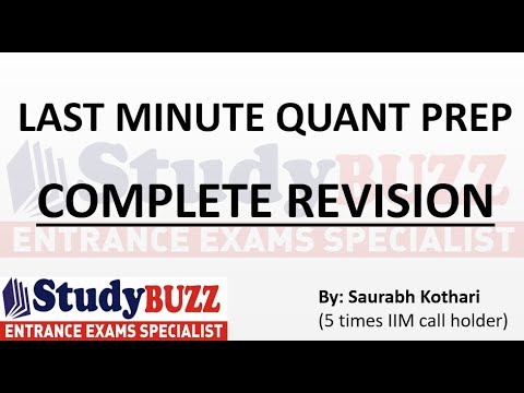 Last minute quant prep - Complete revision of all topics for CAT,IIFT & XAT! Last minute quant prep - Complete revision of all topics for CAT,IIFT & XAT!