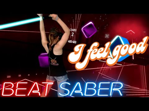 Beat Saber || I Feel Good by Exid (Expert) First Attempt || Mixed Reality