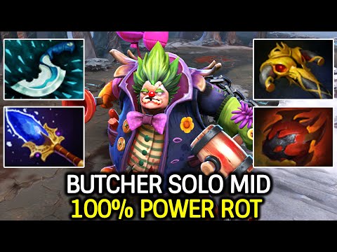 Pudge Solo Mid – 100% Power ROT with Scepter Build Dota 2