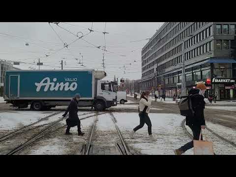 Helsingin raitiolinja 4 Katajanokka-Munkkiniemi- Katajanokka.Linha de bonde 4 de Helsinque @hslhrt @HKLHST