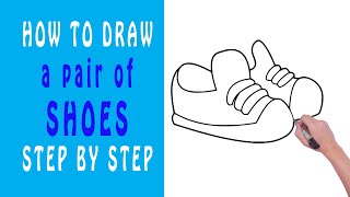 How to draw a pair of Shoes Step by step - a pair of Shoes Easy Drawing for children