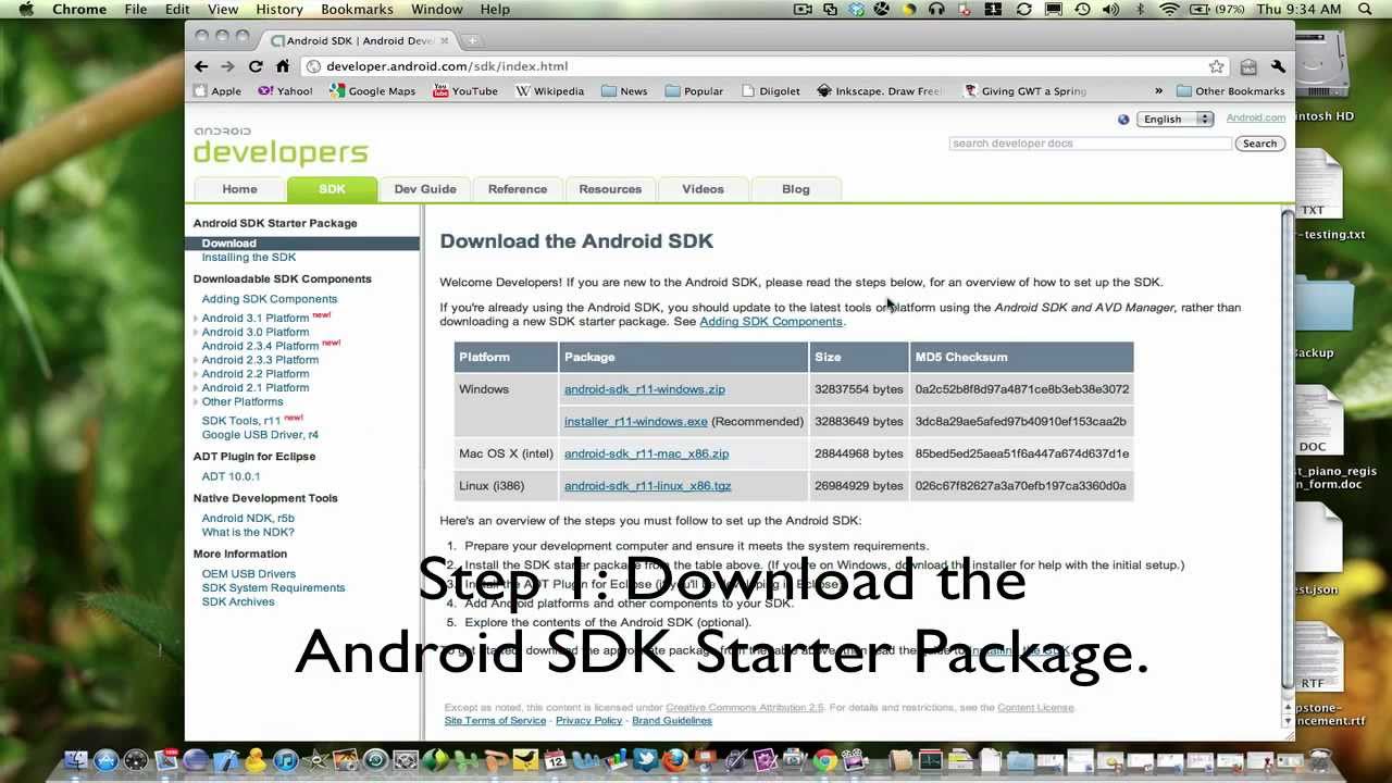 Tutorial: Establishing an Android development environment on a Mac