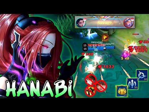 SAVAGE Moments Hanabi!! Unlimited Attack Speed Hanabi!! - Build Top 1 Global Hanabi ~ MLBB