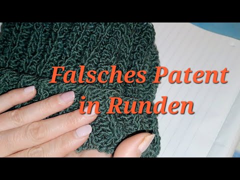 Falsches Patent Muster in Runden stricken am Beispiel einer Mütze