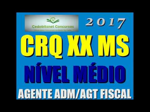 CRQ XX MS CONCURSO PÚBLICO 2017 PROVAS QUESTÕES CURSO APOSTILA CONSELHO QUÍMICA MATO GROSSO SUL