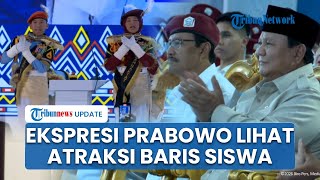 Prabowo Antusias Lihat Atraksi Baris Berbaris Siswa saat Resmikan 166 Sekolah Rakyat di Banjarbaru