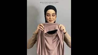 Slip On  Tie Back Instant Scarf Tutorial by Ema Mohamad