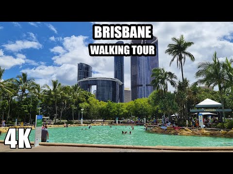 Brisbane, Australia - Walking Tour on a Summer Day [4K 60fps]