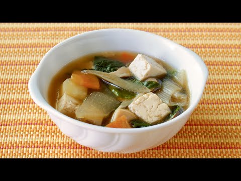 Yoshinojiru (Japanese Chicken and Vegetable Thick Warm Soup Recipe) 吉野汁 (学校給食レシピ) | OCHIKERON