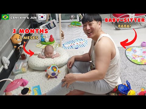 This is what happens when a 35-year-old father takes care of a 3-month-old baby!!