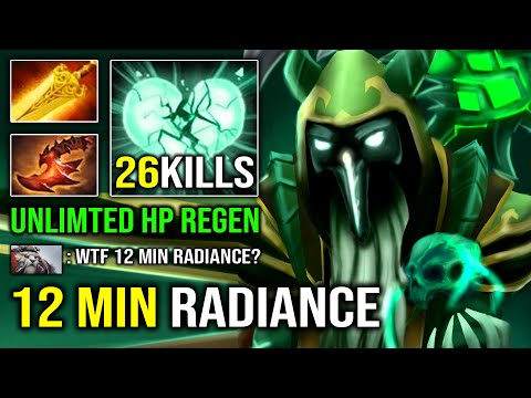 12 MIN RADIANCE Unlimited HP Regen Necrophos Insane 1v5 Tank with 1 Shot Reaper Dota 2