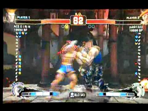 ACE E I RI N [Guile] vs yuk91323 [Adon] SSF4 Ranked Matches