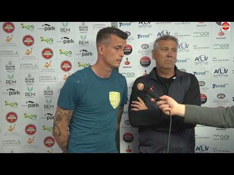 Hennie Kanbier interviewt Ton en Julian Jenner bij FC Boshuizen.