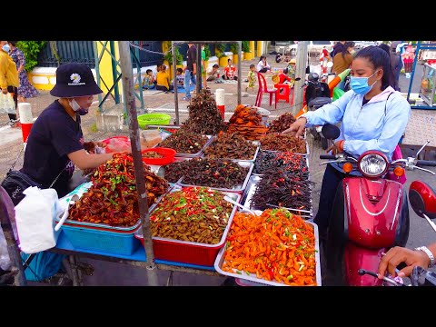 Cambodia's Unseen Street Food!! People Really Love Bizarre Food? Cambodian Street Food