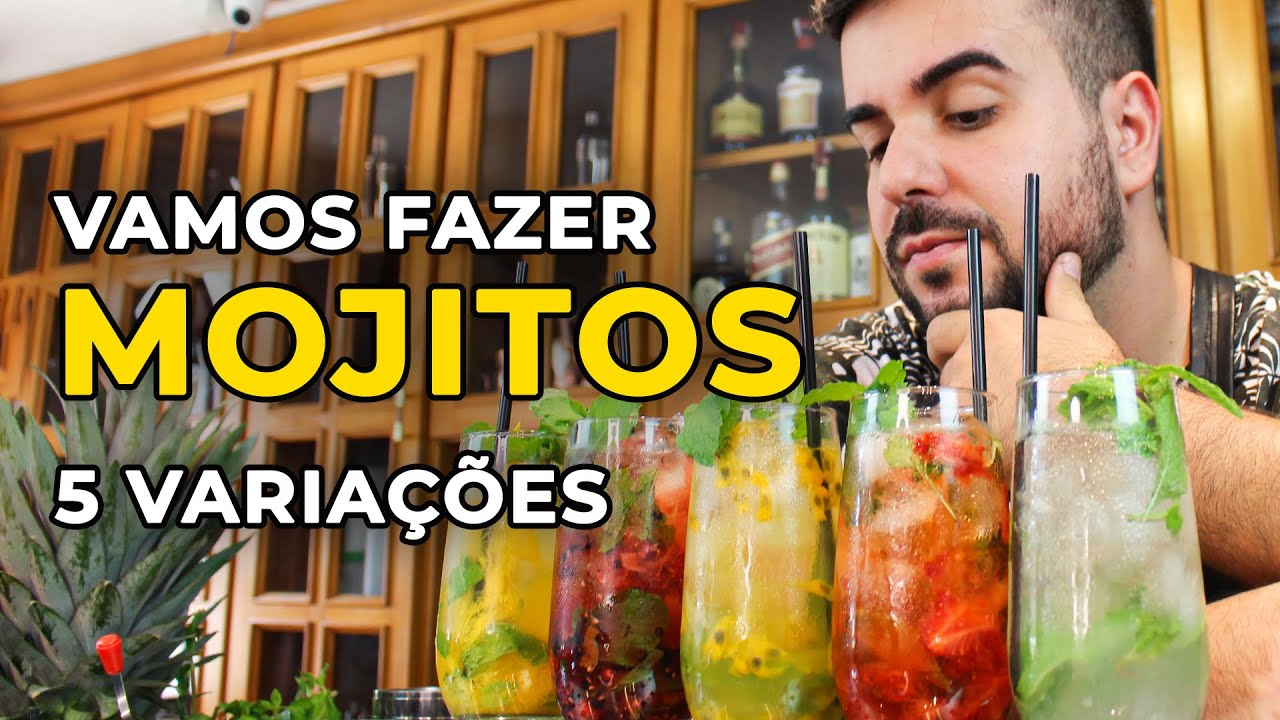 5 RECEITAS de Como Fazer MOJITOS com frutas | Bartender Store