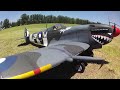 hanger 9 30cc spitfire walkaround  with warbirds pilot eflight power 160 castle creations hv 80 amp esc 12 s 5000 mah  16 \ 10 apc 2 blades