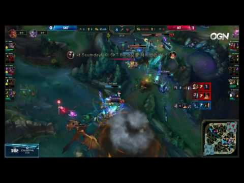 2016 4 6 SKT vs KT Ssumday艾克團戰超神切後排4連殺!!!