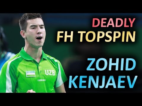FH topspin technique of Zohid Kenjaev SlowMotion Зохид Кенжаев техника топспина справа, вид сзади