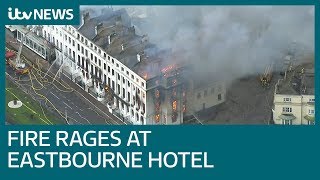 Staff at fire-hit seafront hotel praised after evacuation | ITV News