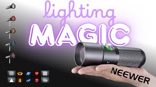 Neewer FL10 LED light with Gobo filters