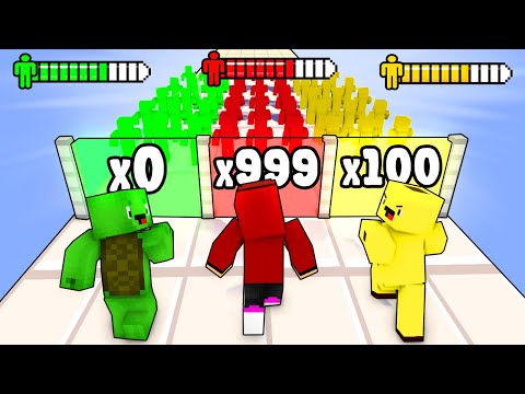 JJ vs Mikey vs Bananakid in COUNT MASTERS 3D ARMY RUSH Game  - Maizen Minecraft Animation