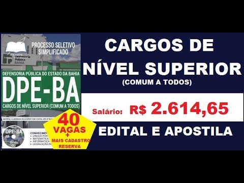 Edital Apostila Processo Seletivo Simplificado Concurso DPE BA 2019 Cargos de Nível Superior