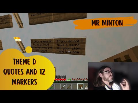 GCSE RE - Theme D Quotes and 12 Markers - While building a Minecraft church