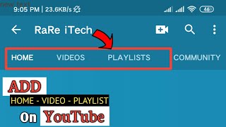 How to Add Home - Video - Playlist and Channel Options on YouTube