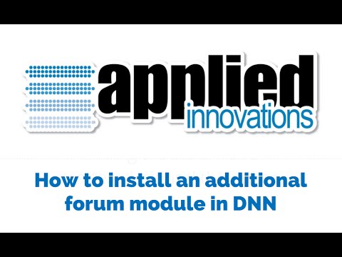 How to install an additional forum module in DNN