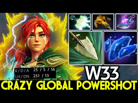 W33 [Windranger] Crazy Global Powershot No Mercy 25 Kills Dota 2