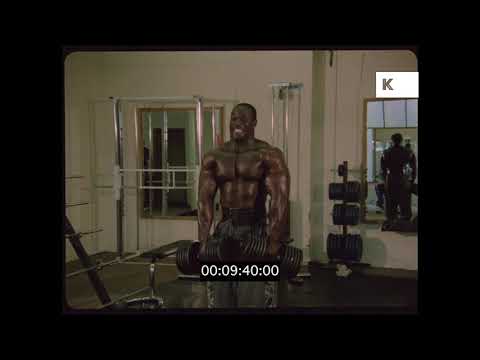 Bodybuilders Pumping Iron, 1980s World Gym, Venice Beach, HD