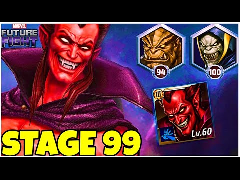 LEVEL 60 MEPHISTO CRUSHES STAGE 99 CULL OBSIDIAN & CORVUS GLAIVE 0% PIERCE l Marvel Future Fight