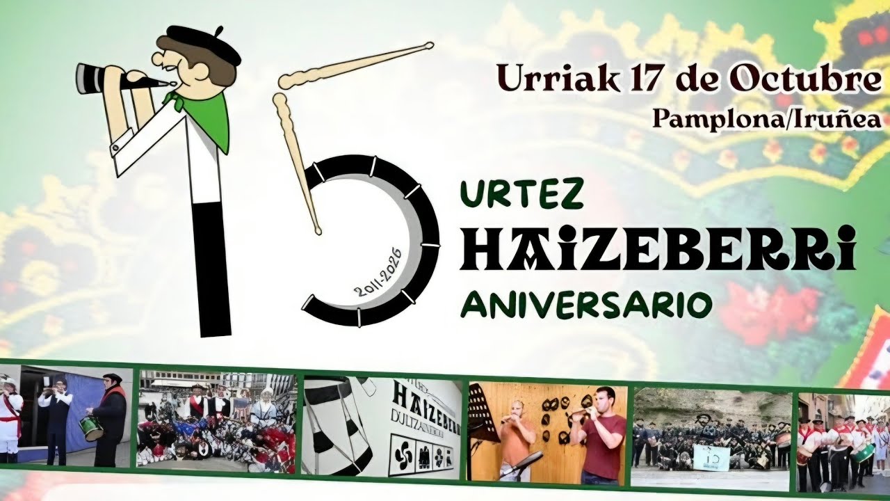 Los gaiteros Haizeberri celebran su 15º aniversario con una fiesta en el Casco Antiguo de Pamplona