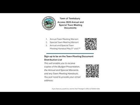 Town of Tewksbury: Access 2025 Annual and Special Town Meeting Documents