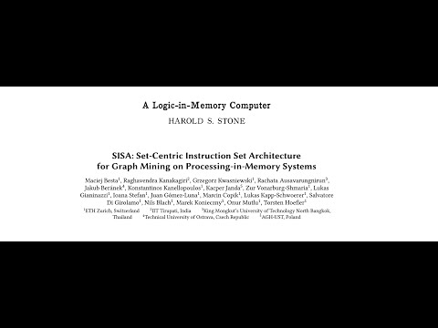 Seminar in Computer Architecture - Session 1: A Logic-in-Memory Computer & SISA (Spring 2022)