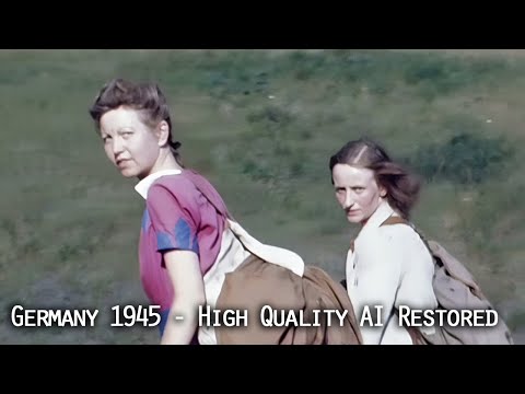 Juli 1945: Wer kann, verlässt die Ruinenstadt Berlin gen Westen - KI-restauriertes Filmmaterial