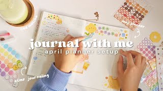 📔 journal with me ₊˚ෆ april muji planner monthly spread setup 🌻 asmr journaling