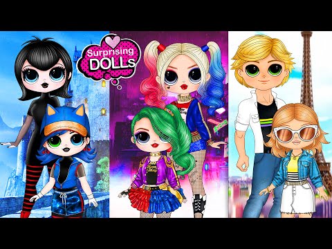 Ladybug, Harley Quinn, Encanto: 30 Most Unusual Couples become Parents - DIY Paper Dolls & Crafts