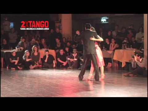  Maria Florencia Labiano  and  Hernán Rodriguez Chaile  are  dancing  to  the  tango  "  Como Los Nardos En Flor  "