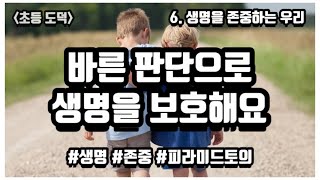 |초등도덕| 바른 판단으로 생명을 보호해요 | 3학년 2학기, 6단원 생명을 존중하는 우리 | 피라미드 토의 | 생명 존중 |