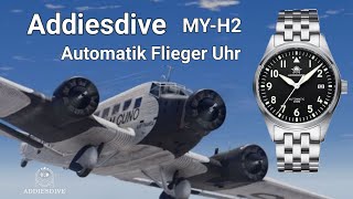 Addiesdive MY-H2 Flieger Uhr / IWC Mark XX Hommage / deutsch