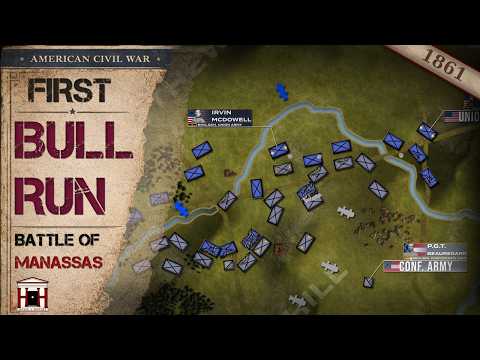 The First Battle of Bull Run, 1861 - Animated