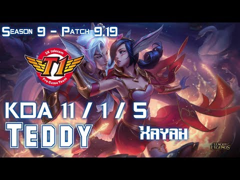 SKT T1 Teddy XAYAH vs EZREAL ADC - Patch 9.19 KR Ranked