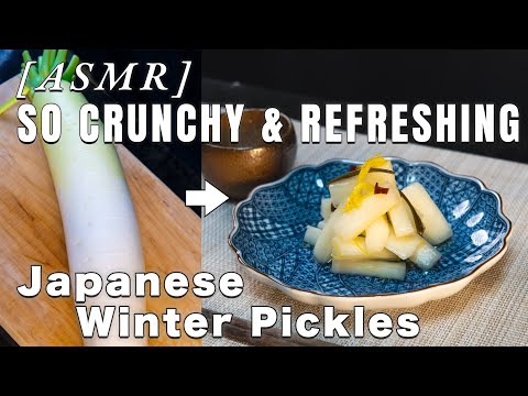 ASMR | Crunchy & Refreshing Yuzu Daikon 🍋 Japanese Winter Pickles /Perfect for Meal Prep