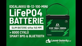 ❄️Idealakku IA-12-100H-MINI-RPO LiFePO4 baterie 12V 100Ah s ohřevem pod sedadlo – Bluetooth BMS, DIN H5/LN3, Fiat Ducato / Citroën / Peugeot